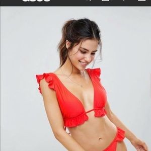 ASOS red bikini top